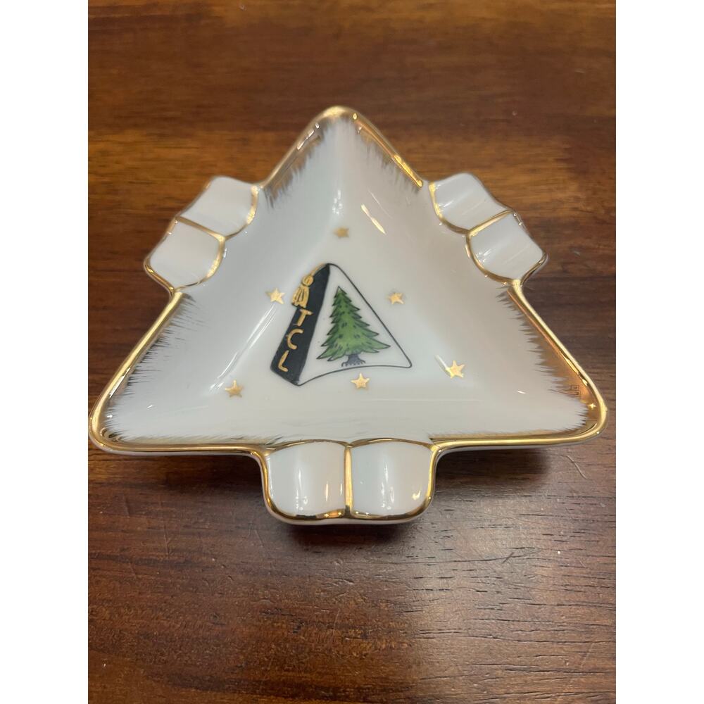Masonic Order of the Eastern Star Christmas tree-shaped ashtray-NOS-set of 6